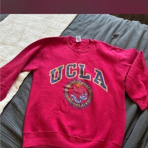 Jerzees Bright Red Crewneck Sweatshirt with Graphic Trim